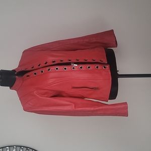 Neiman Marcus the leather collection red jacket size M